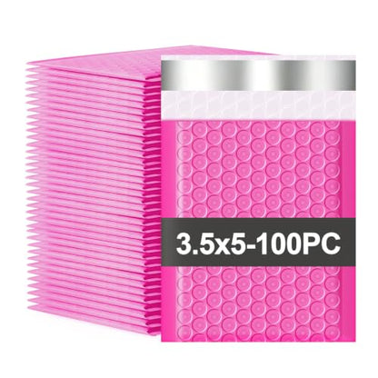 Small Bubble Mailers 3.5x5 100 Pack Waterproof Padded Envelopes Self Seal Small Packaging Shipping Bags for Small Business - size: 3.5×5-100PC