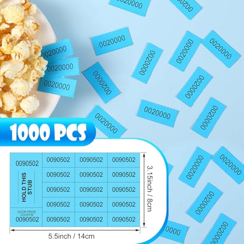 1000 Sheet 15 Bid Raffle Ticket Sheet Bulk Lake Blue Chinese Auction Ticket - color: Lake Blue, size: 15 Bid