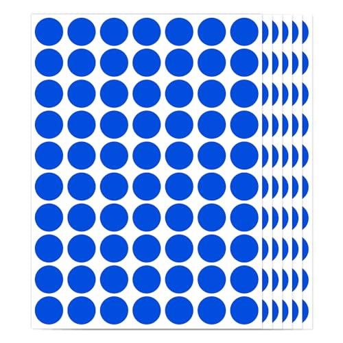 1400 PCS Blue Circle Dot Stickers 3/4" Round Coding Label - color: Dark Blue