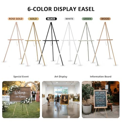 DJAR 63" Wooden Easel Stand for Sign, Adjustable Height, White - color: White, size: 1pc