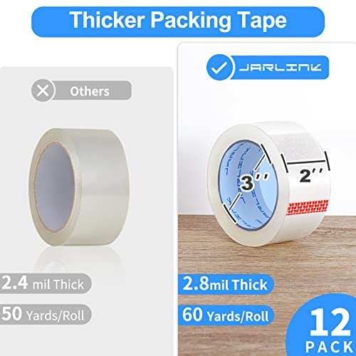 JARLINK 18 Rolls Clear Packing Tape, Heavy Duty Packaging Tape - size: 18 Rolls (2.8mil / 60 yd)