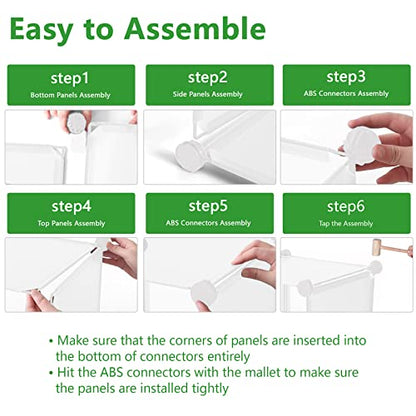 C&AHOME 6-Cube Storage Organizer Cube Shelf Closet Storage Bookcase, Milky - color: Milky