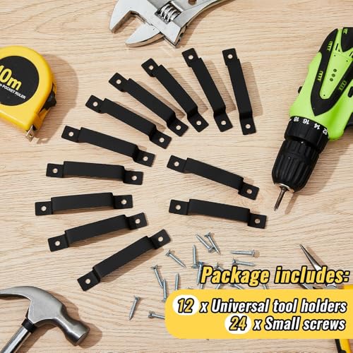 Funrous 12 Pcs Tape Measure Clip Tape Measure Holder with Screws, Black - color: Black