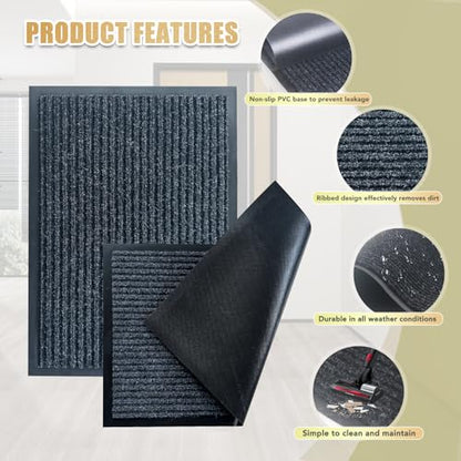 Front Door Mat, 2.7'x4'Indoor Outdoor Welcome Commercial Floor Mat - size: 32"x48"