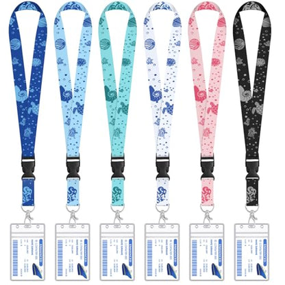 HONSIO 6 Pack Cruise Lanyard for Ship Cards, Cruise Essentials 2026, Ocean - color: 6 Pack Ocean