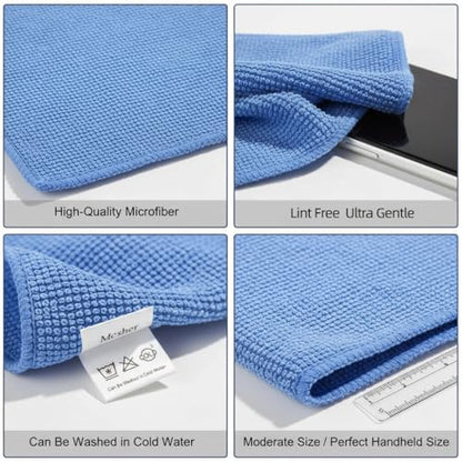 Mcsher Microfiber Cleaning Cloths - 6 Pcak, Blue, 6"x 7" Inch