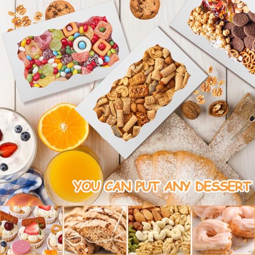 60 Pack 7 x 4 3/8 x 1.5 Inch Cookie Boxes with Clear Window - color: 60PCS White Boxes