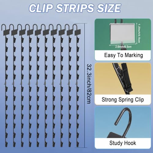 Hanging Chip Clip Strips for Merchandising with Hooks, 32 inch Chip Display Rack Stand 120 Clips Potato Chip Bag Holder with Label Headers Metal Retail Display Rack for Snack Candy 10 Pcs Black - size: 10Pcs-Black