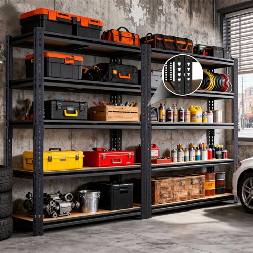 Garage Shelving Units, Storage Shelves Heavy Duty, 60", 2400LBS - size: 12"D x 28"W x 60"H