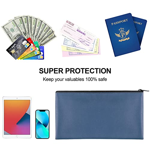 2 Pieces Money Bags with Zipper, 11x6.1 inch Money Pouch, Bank Bag, Cash Bag, Check Wallet, Cosmetics(navy) - color: Blue, size: 2 Pieces