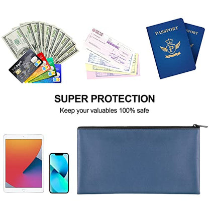 2 Pieces Money Bags with Zipper, 11x6.1 inch Money Pouch, Bank Bag, Cash Bag, Check Wallet, Cosmetics(navy) - color: Blue, size: 2 Pieces