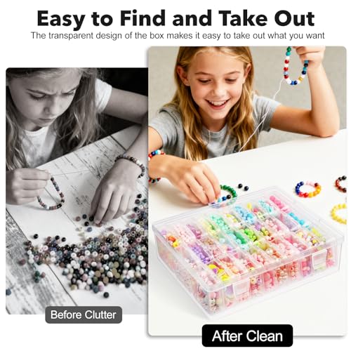 DILIBRA Bead Organizer Box, 31 Pcs Small Bead Organizers and Storage Plastic Cases, Mini Clear Diamond Painting Storage Containers Boxes with Hinged Lid for Jewelry, Bracelet, Seed, DIY Crafts - size: 1 Pack 30 Pcs