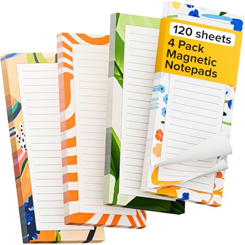 X-bet MAGNET Magnetic Notepads for Fridge, 4 Pads x 30 Sheets, Grocery List - color: Notepads 120 pcs