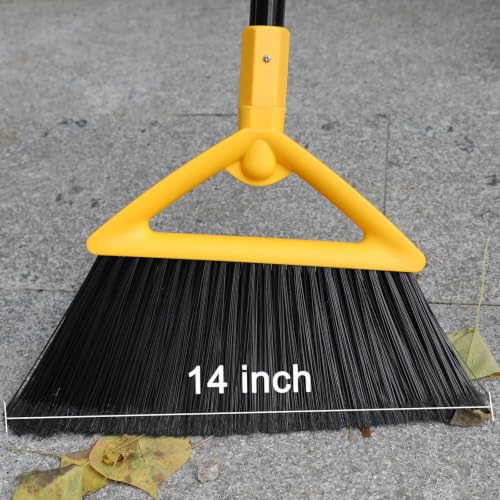 Heavy Duty Yellow Angle Broom with Long Handle - 3 Pack - color: 3pack Yellow