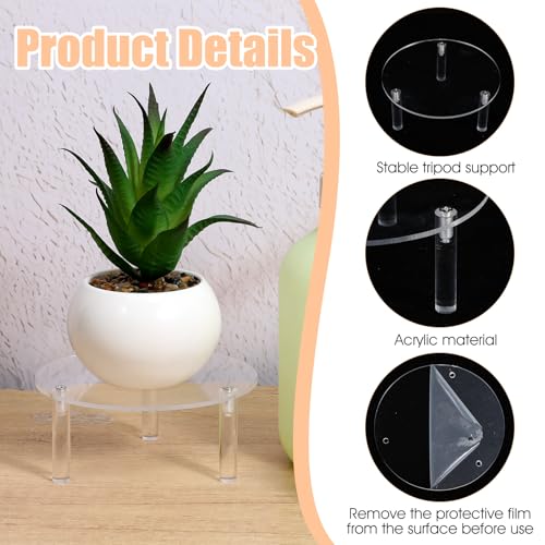 9 Pcs 5 Inch Round Acrylic Risers Display Stands Small Clear Round Acrylic Display Riser for Cake Food Jewelry Figurines Collectibles Table Decor Organizer
