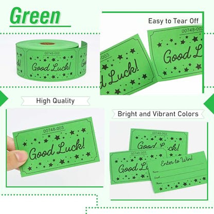 ESSENTIAL 500 Raffle Tickets, Good Luck Raffle Cards - color: Green, size: 3.5"x2"