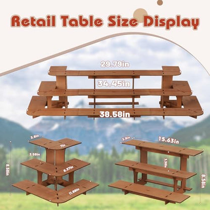Flenpptly Retail Display Shelves - Wooden Retail Table