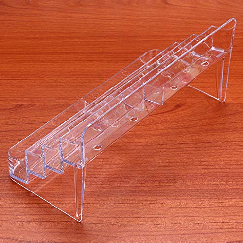 Hipiwe 2Pcs Acrylic Business Card Holder 8-Slot Desktop Card Display Stand - color: Transparent