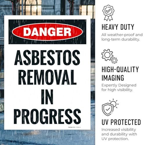 OSHA Danger Asbestos Removal in Progress Sidewalk Sign Kit, - size: 18x24 Inches, style: 2 Pack - Replacement Panels