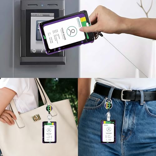 Vertical ID Badge Holder with Detachable Lanyard - Tape - color: Tape