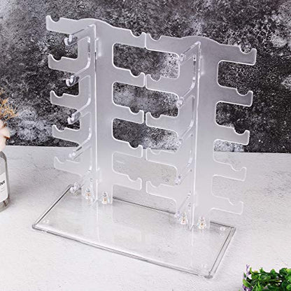 Lamoutor 2 Row Sunglasses Rack Holder Glasses Display Stand Transparent