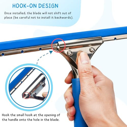 Window Squeegee with Scrubber Kit for Home Glasses Cleaning, 6 Ft Long - size: 6 Ft