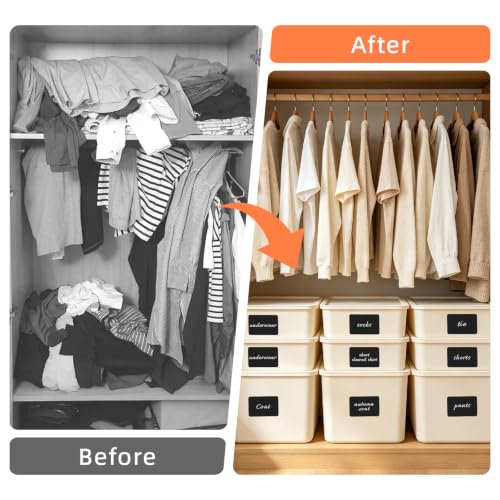 Homrelaxy 180 Pcs 4"x6" Large Labels for Storage Bins, Removable Tote Label - color: Black