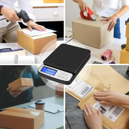 Fuzion Shipping Scale - Digital Postal Scale 90lb x 0.1oz, Flip-up Platform - color: Black