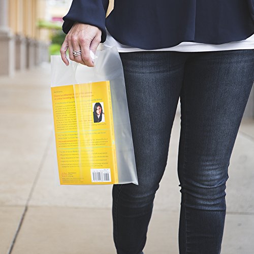 ClearBags 100 Frost Handle Bags 12x15, Extra Thick 2.25 Mil Retail Plastic Shopping Merchandise Gift Bags Tear Resistant Strong Durable Anti Stretch For Small Business LDPE Die Cut, 100% Recyclable - size: 12" x 15"