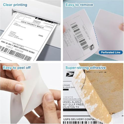 9527 Product 4" x 6" Zebra Fanfold Direct Thermal Shipping Labels,2 Stacks, 4000 Labels White, Perforated (2,000 Label per Stack) - color: White, size: 2 Stacks | 4000 Labels