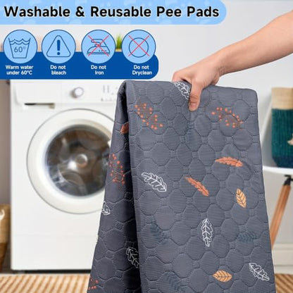 6'Pcs Washable Pee Pads, Reusable Puppy Pet Training Pads, Waterproof Dog Crate, Whelping Pad, Non-Slip Protects Against Urine Leakage Deep Grey 12*12(in) - color: Deepgrey, size: 12*12 in