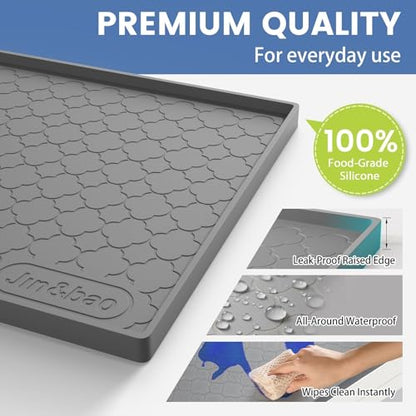 Jin&Bao Under Sink Mat 28" x 22" Waterproof Silicone Cabinet Kitchen Liner - color: Dark Gray, size: 22"w x 28"l