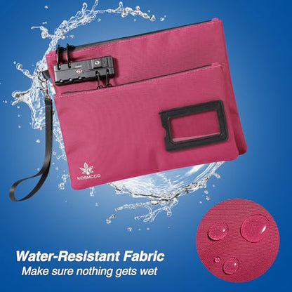 KOSMCCO Lockable Money Bag, Rose Red, 11x8.6 Inch - color: Rose Red