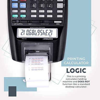 CATIGA Printing Calculator with Tape Print Out - 10 Key Adding Machine with Paper Roll, Desktop Electric Calculator for Accounting, Business, Finance, Home Office Use CP90A - color: 1) Black Pro