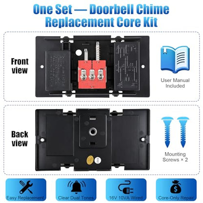 Wired Doorbell Chime Mechanism Assembly, Core Replacement, 16V 10VA