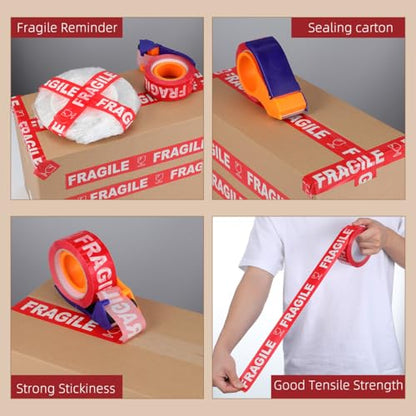 Ipetboom Fragile Warning Tape for Shipping and Moving Boxes, 1 Roll 109Yard