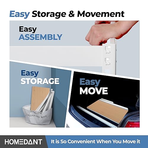 HOMEDANT White 28" W 5 Tier Storage Shelves Garage Shelving Unit Metal - color: White, size: 28"W x 12.3"D