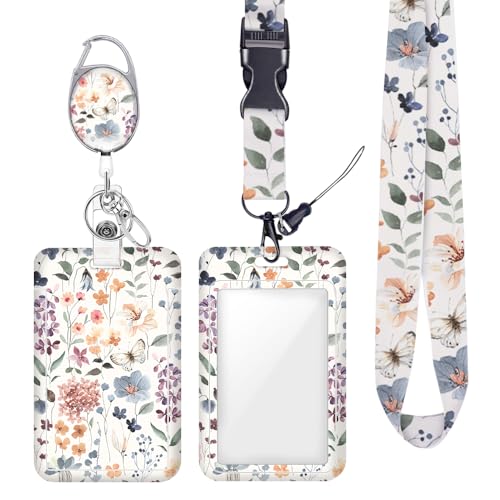 Butterfly Gifts ID Badge Holder Lanyard Retractable Badge Reel - color: Multicolor 1599