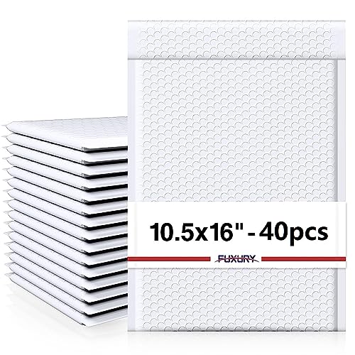 Fuxury White Bubble Mailers 10.5x16" 40 Pack,Padded Envelopes Self Seal - color: White, size: 10.5x16" 40PC
