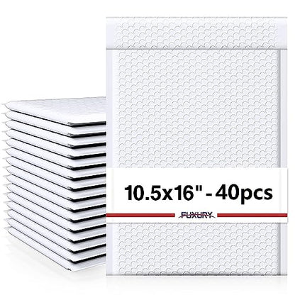 Fuxury White Bubble Mailers 10.5x16" 40 Pack,Padded Envelopes Self Seal - color: White, size: 10.5x16" 40PC