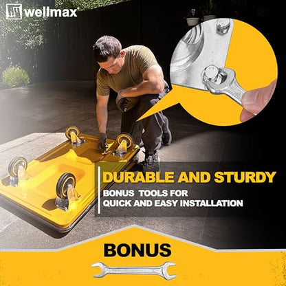 Wellmax Push Cart Dolly, Foldable Moving Platform Flat Cart, 330 lb, Yellow - color: Yellow, size: 330 Lbs