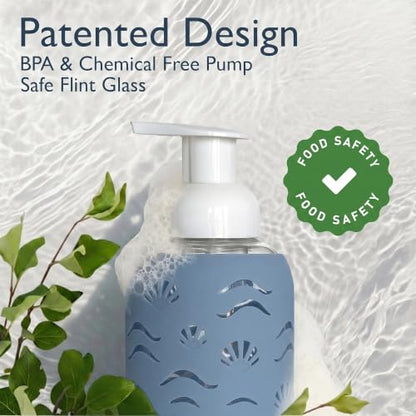 Foaming Glass Hand Soap Dispenser Storm Blue Foam 8oz - color: Storm Blue