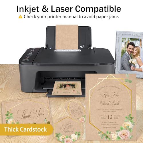 Goefun 90lb 24 Sheets Parchment Cardstock 8.5 x 11 Textured Printer Paper - color: parchment, size: 8.5x11