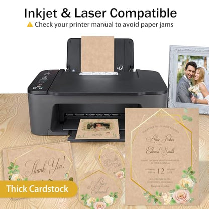 Goefun 90lb 24 Sheets Parchment Cardstock 8.5 x 11 Textured Printer Paper - color: parchment, size: 8.5x11
