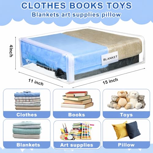 Kenning 20 Pcs Clear Zippered Storage Bags, Sheet, White, 11 x 15 x 4 Inch - color: White, size: 11 x 15 x 4 Inch