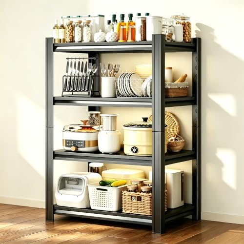 Kitchen Shelves 4-Tier Metal Pantry Shelves - size: 4-Tier 54"Hx 39.3"W x17.7"D