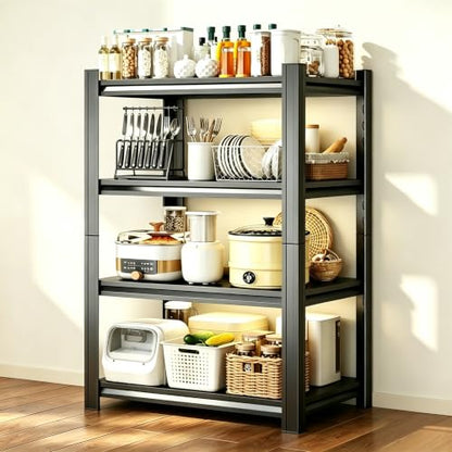 Kitchen Shelves 4-Tier Metal Pantry Shelves - size: 4-Tier 54"Hx 39.3"W x17.7"D