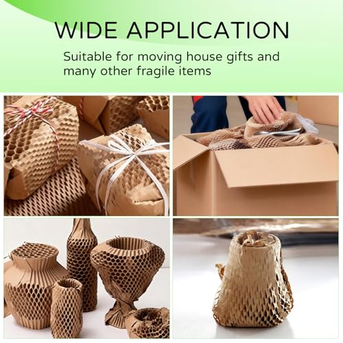 WANGUAGUA 12Inch x 1200Inch Honeycomb Paper Packing Sheets for Moving - color: Brown, size: 12in x 100ft / 1 Roll