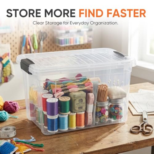Superio 8.7 Quart Clear Plastic Storage Boxes with Lids, Stackable Organizer Containers, BPA-Free Storage Bins for Home, Office, School & Dorm, 2 Pack - size: 8.7 Quart