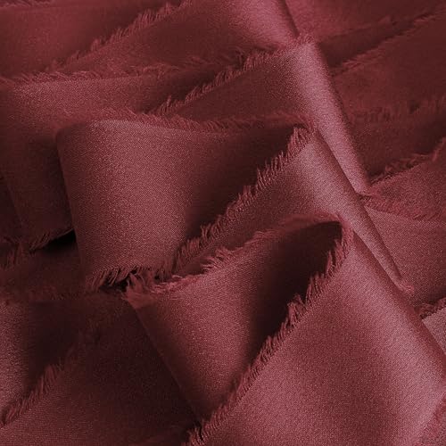 Silk Satin Ribbon 1-1/2 Inch x 30 Yards Burgundy Dark Red - color: Burgundy Red